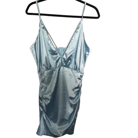 NWT Nordstrom Area Stars Metallic side ruching mini dress - Picture 1 of 6